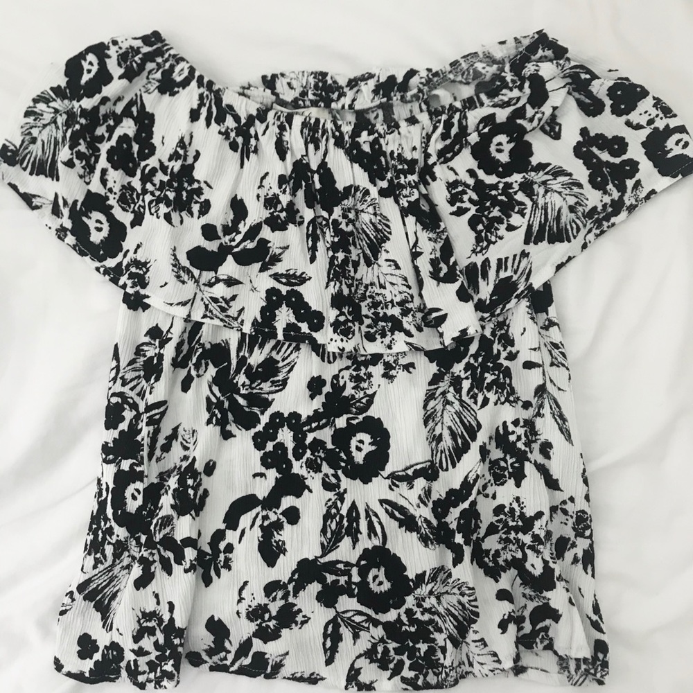 Floral Over the Shoulder Top